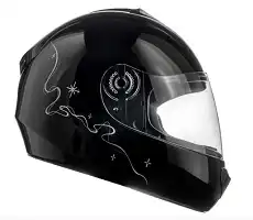 Capacete Fly Young Hg (Brilho) Belle (Infantil) Preto/Prata (56) ++